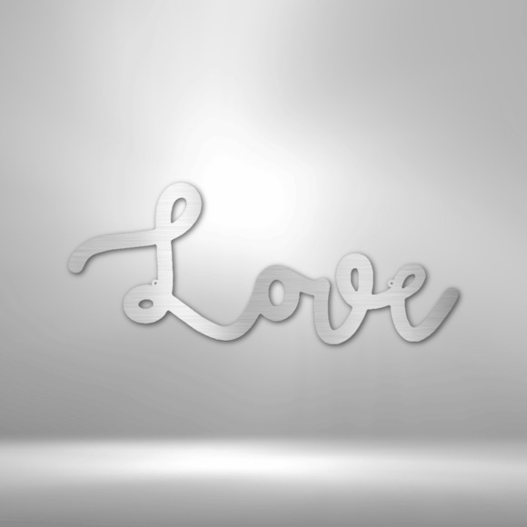 Love Script Steel Sign Laser Cut Powder Coated Home & Office Metal Wall Decor Mu